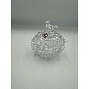 Vintage Hofbauer Crystal The‎ Byrdes Collection Clear Etched Footed Candy Dish
